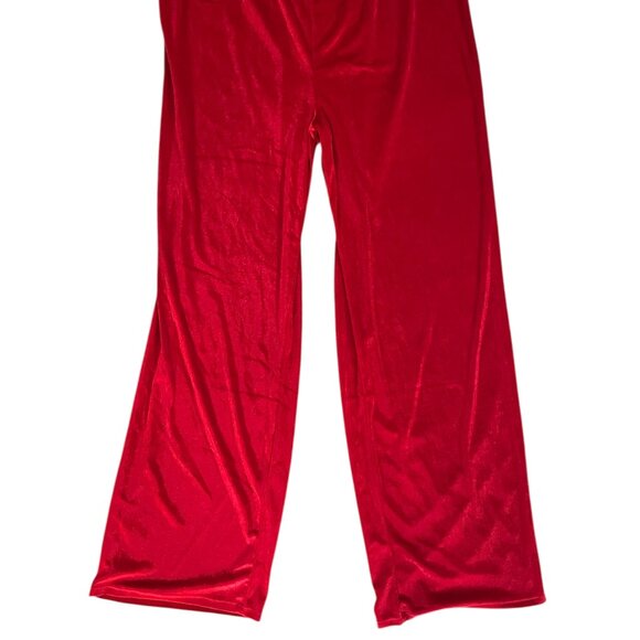 Steve Madden Lounge Pants XL Red Velvet Rhinestone Bling Logo Christmas Pajama's - Picture 4 of 4
